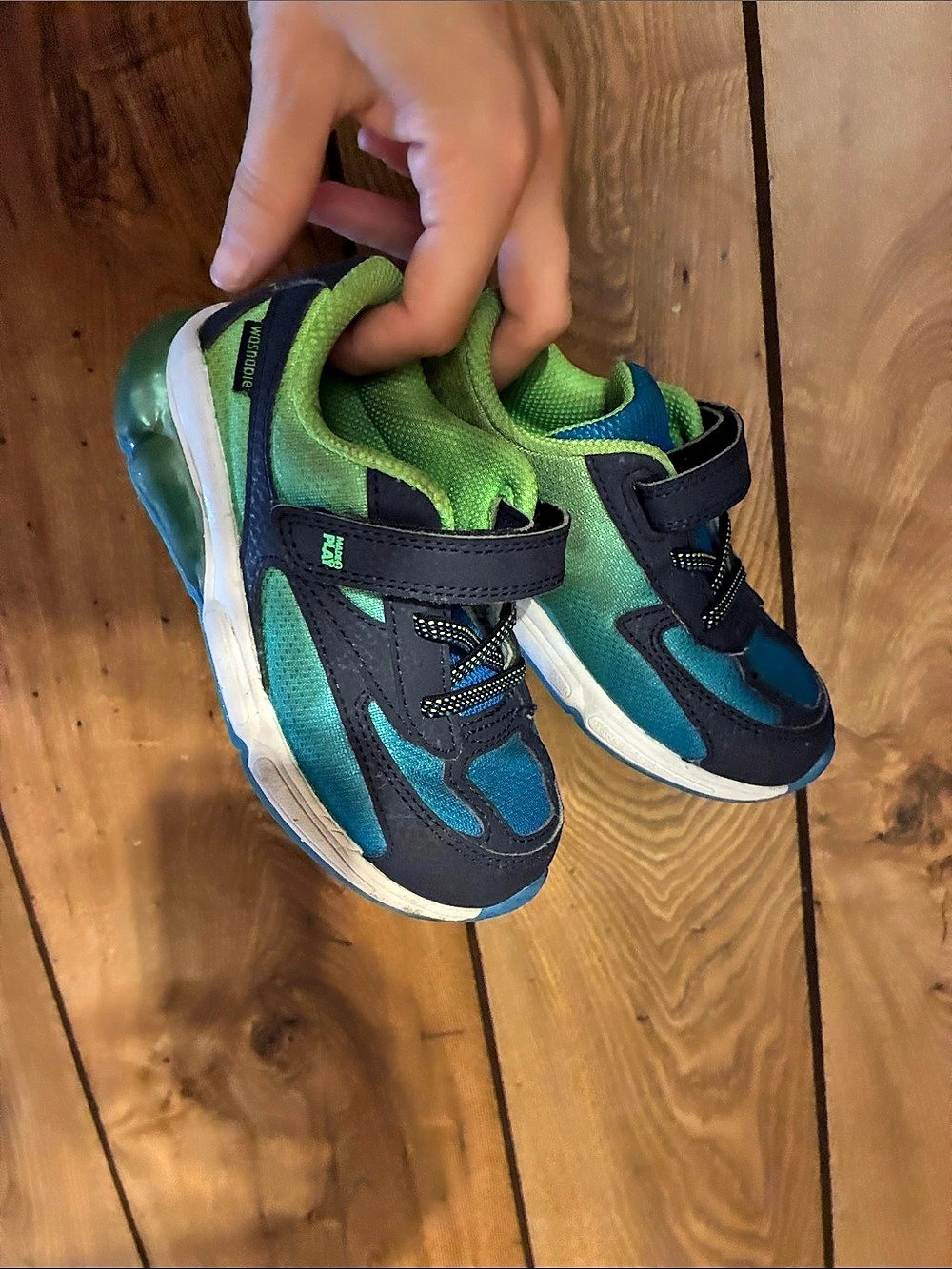 Kids Blue & Green Sneakers